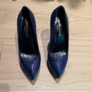 Saint Laurent Women's Dark Blue Heels